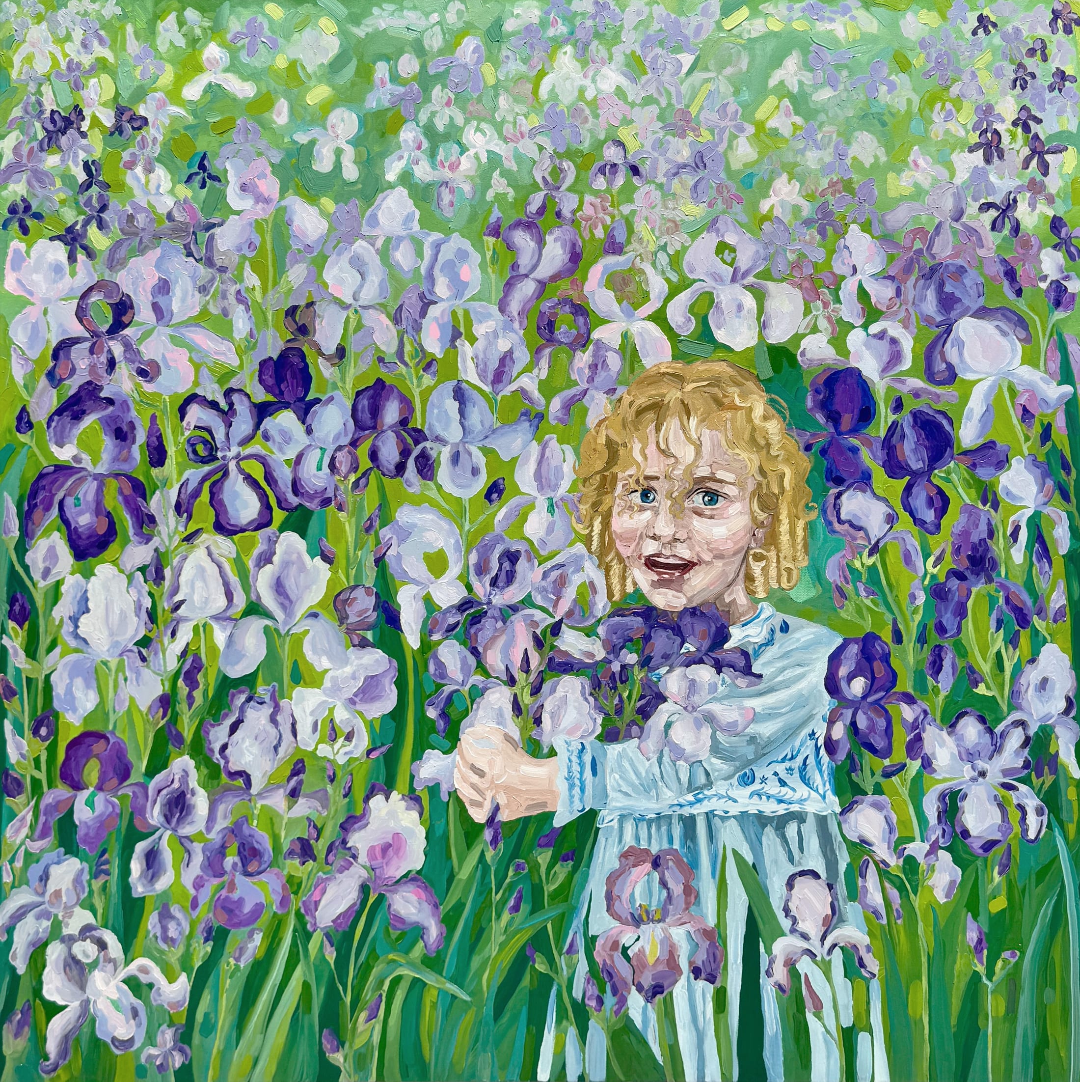 Felicia with Irises