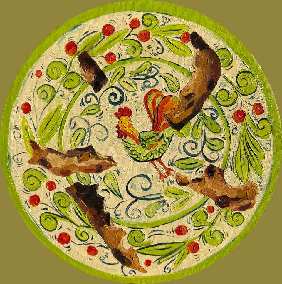 Rooster Platter no. 1